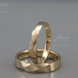 His and Hers Mobius Wedding Bands set | 14k Gold Mobius Wedding rings set