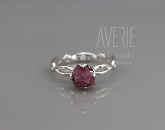Raw ruby engagement ring deals