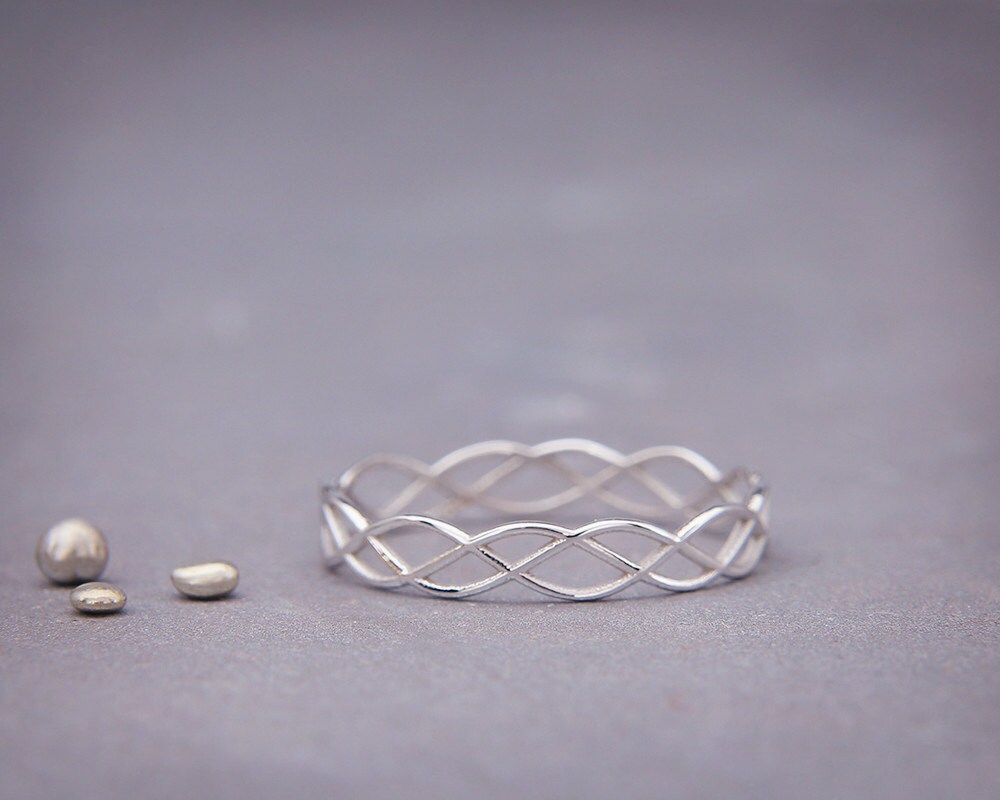 thumbnail image 2 of 9ct White Gold Celtic Wedding Ring Band – 6mm Wide, Hallmarked – Elma Jewellery 2 of 5