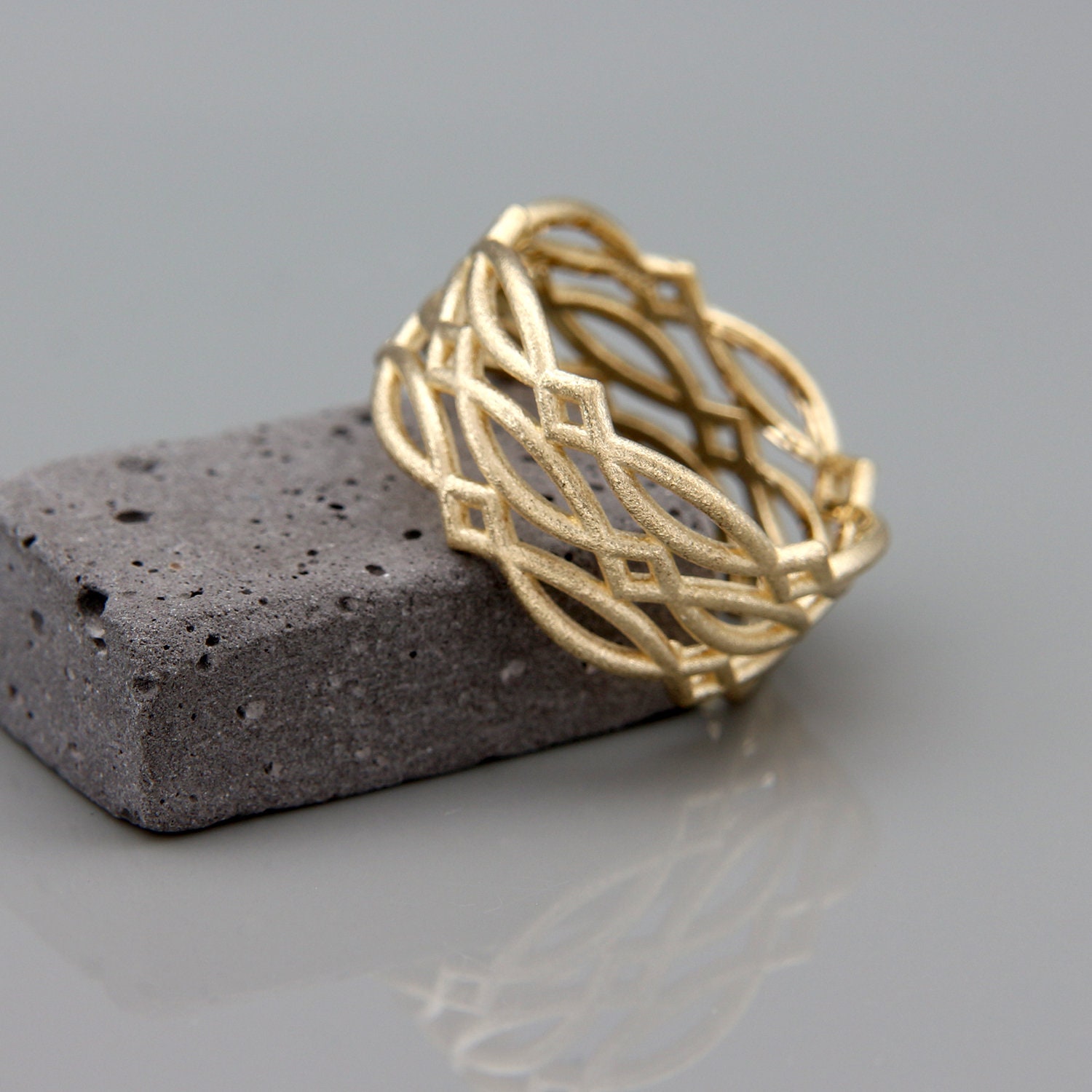 14K Gold Eternity Wedding Ring Handmade solid 14k gold Etsy