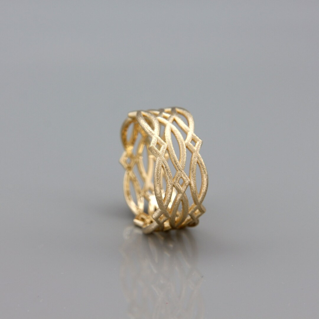 14K Gold Eternity Wedding Ring Handmade Solid 14k Gold Eternity