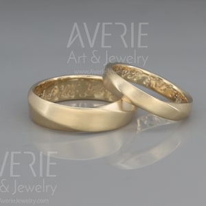Matching Mobius Wedding Bands | His and Hers Mobius wedding rings set | 14k yellow Gold Mobius Wedding Bands set | Couples wedding band