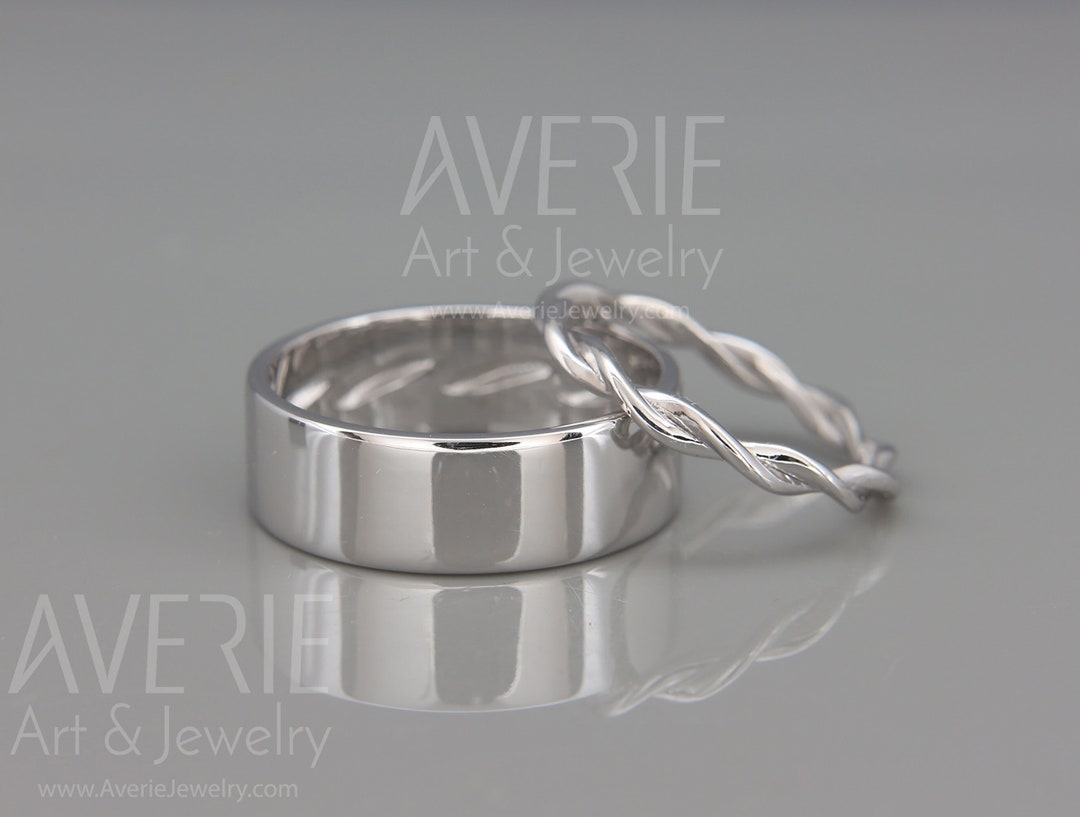 Buy 14K White Gold Braided Wedding Rings Set 14k White Gold Braided His  and Hers Wedding Rings His and Hers Braided Wedding Bands Online in India 