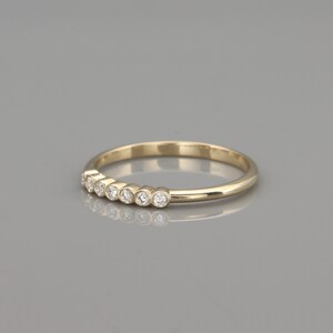 Diamond Stackable Ring | 14k Solid Gold Diamond Stacking Ring | Petite ...