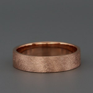 14k Solid rose gold men's wedding Band Handmade 14k solid rose gold rustic men's wedding ring 3mm 4mm 5mm 6mm 7mm image 2