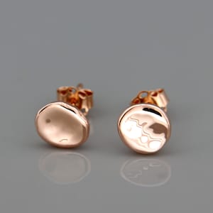 14k Recycled Rose Gold Nuggets Earrings  | Solid 14k gold push-back earrings organic gold nuggets | Recycled Gold Nugget Earrings