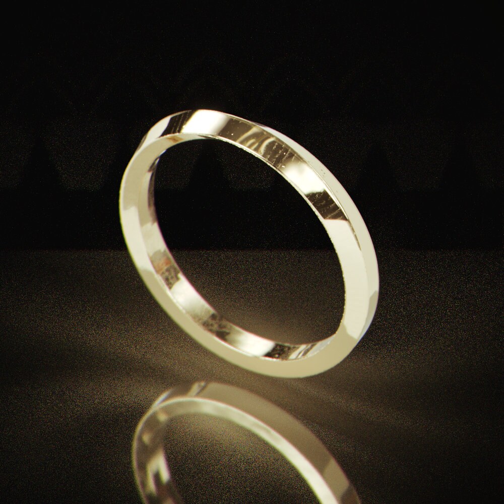 14k Rose Gold Knife Edge Women Wedding Ring | Handmade Solid 14K