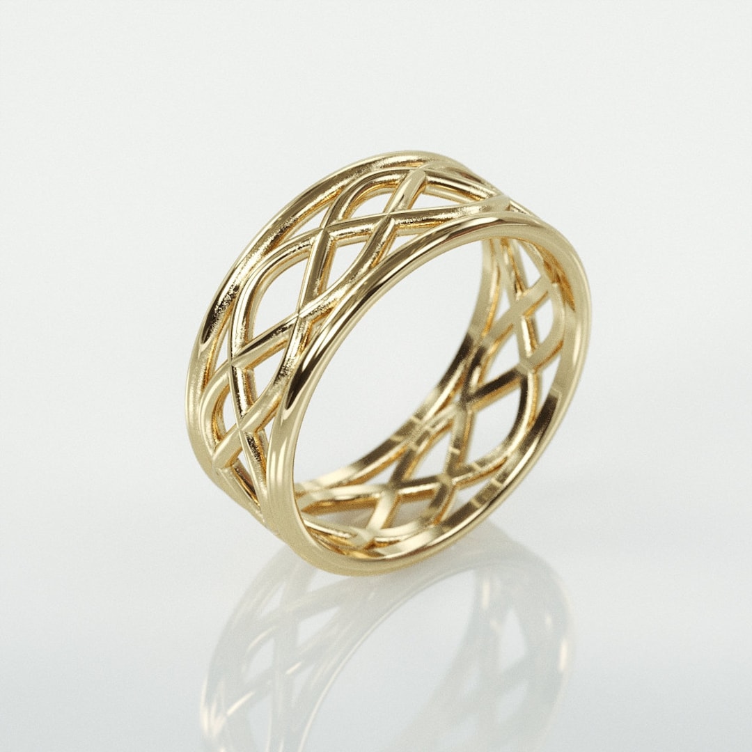 14K Gold Celtic Women Wedding Ring | Handmade Solid 14k Gold Celtic ...