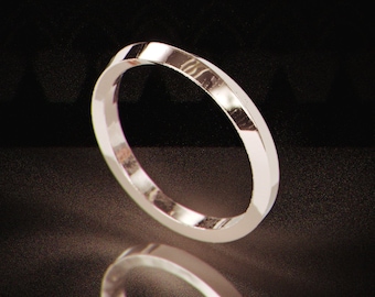 14k Rose Gold Knife Edge Women Wedding Ring | Handmade Solid 14K Rose Gold Wedding Ring in Knife Edge style |  2mm, 3mm, 4mm, 5mm