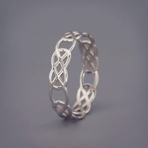 14K White Gold Celtic Knot Wedding Ring | Handmade solid 14k white gold Celtic Knot wedding band