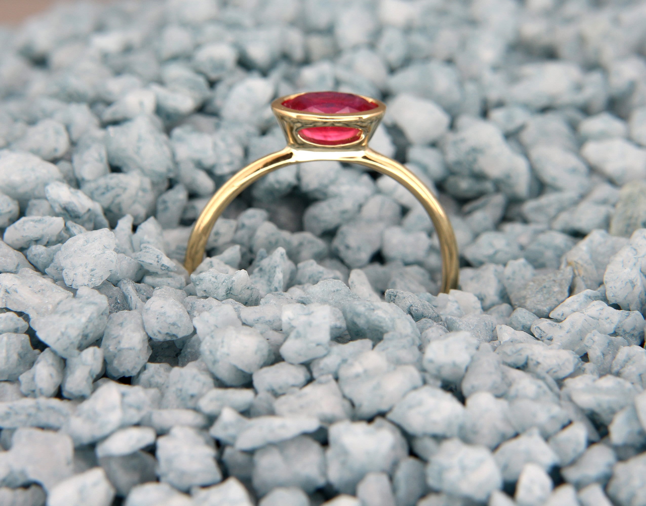 Natural Ruby Gold Ring July's Birthstone | Handmade Solid 14k Gold Ring ...