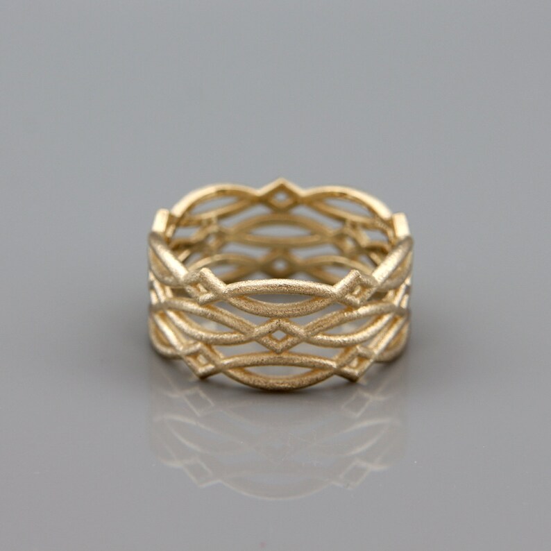 14K Gold Eternity Wedding Ring Handmade Solid 14k Gold Etsy