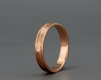 14k Rose Gold Men's wedding ring | Handmade 14k solid rose gold faceted men wedding band | 3mm, 4mm, 5mm, 6mm, 7mm