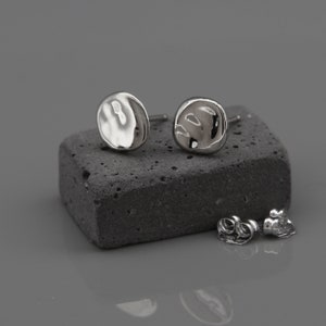 14k Recycled White Gold Nuggets Earrings  | Solid 14k gold push-back earrings organic gold nuggets | Recycled Gold Nugget Earrings