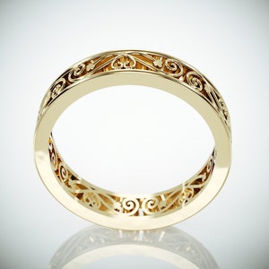 14k Gold Filigree Wedding Ring 14k Gold Lady's Wedding Ring in Filigree ...