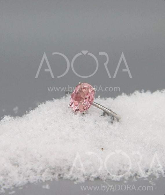 Pink tourmaline ring white best sale gold
