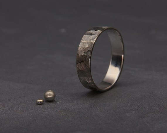 Black 14k Gold Men's Wedding Ring Handmade 14k Solid Gold