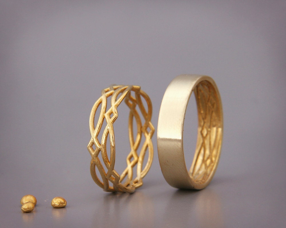 14K Gold Eternity Wedding Ring Handmade solid 14k gold Etsy