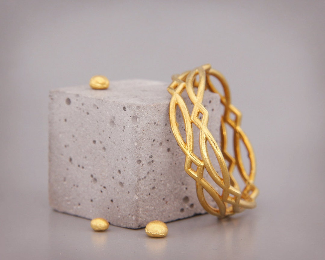 14K Gold Eternity Wedding Ring Handmade Solid 14k Gold Eternity