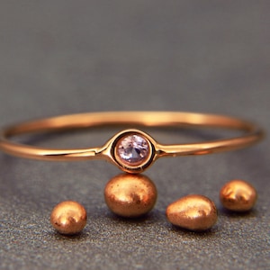Purple Sapphire Ring | Handmade Solid 14K Rose Gold and Purple Sapphire Ring | Alternative Statement Ring - September birthstone