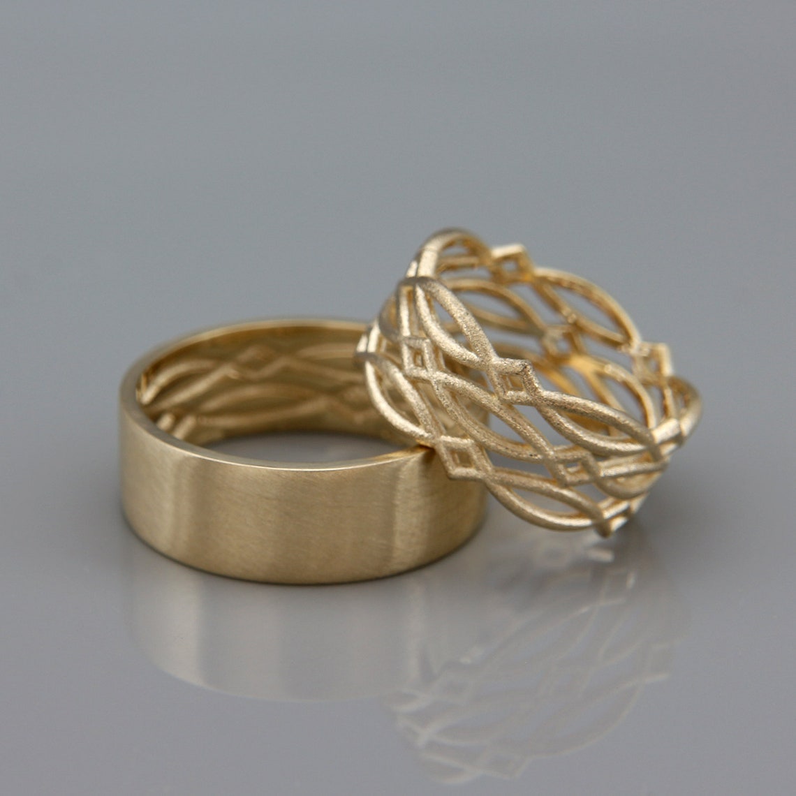 14K Gold Eternity Wedding Ring Handmade Solid 14k Gold Etsy