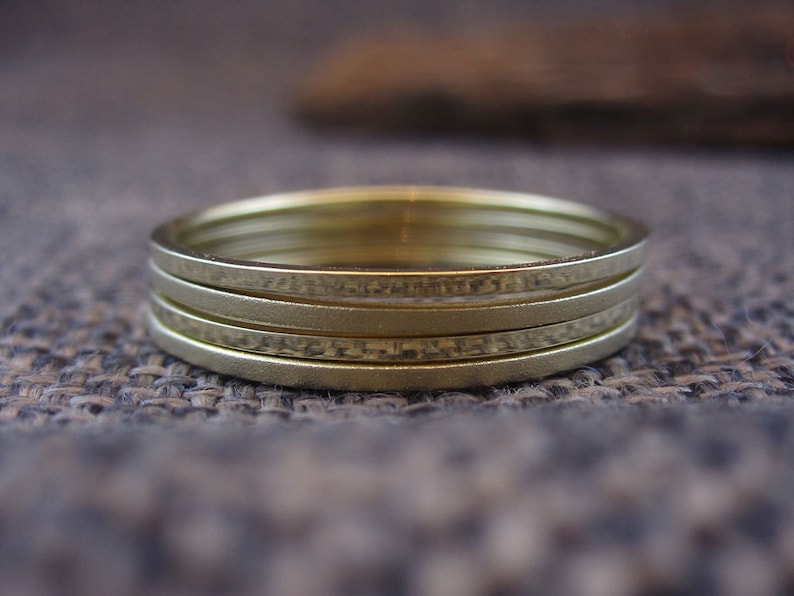 Solid 14K Gold Stacking Rings Set of 4 Handmade Stacking Etsy
