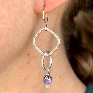 Handmade Sterling Silver Dangle Earrings: Opal Gemstone Jewelry