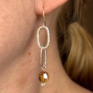 Sterling Silver Earrings, Swarovski Crystals, Handmade Jewelry, Artisan Earrings, Unique Jewelry, Crystal Earrings, Sparkly Earrings