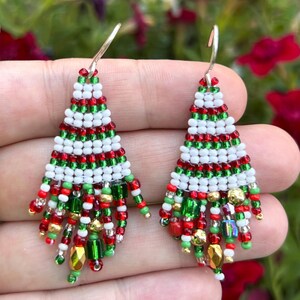 Czech Glass Christmas Earrings: Sterling Silver Holiday Jewelry