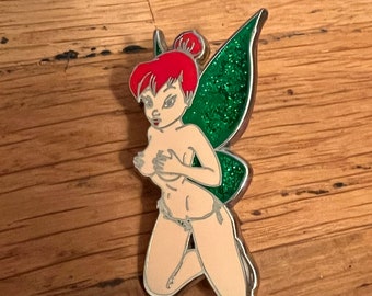 Risque Pin-Up Girl Tinker Bell Lapel Pin