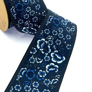 Floral Jacquard Curtain Trim: 2.75&quot; Wide Drapery Border