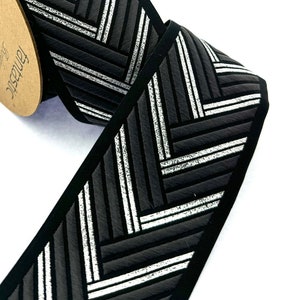 2.75&quot; Jacquard Woven Trim: Geometric Drapery Banding Tape