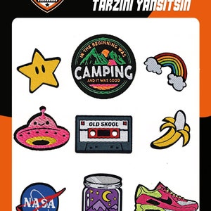 Space-Star Patches, Colorful Badge Pack, Sewing Crafting, 9 Vibrant Unique Design, Patches for Jeans, Bags, Clothing, DIY craft