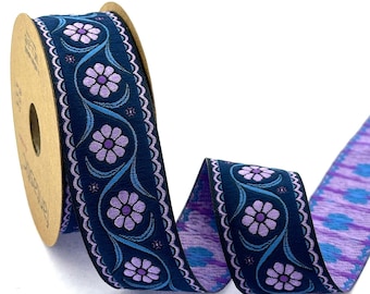 Florales Jacquardband Zierband: 35 mm gewebte Verzierung