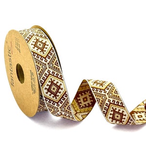 Ethnic Jacquard Ribbon: Vintage Style Garment Trim, Sewing Crafts (1&quot; 25mm)