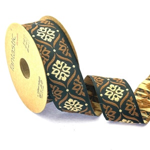 Jacquard Ribbon Geometric Woven Trim for Clothing and Bag Embellishment Decorations, 35 mm Decorative Trim for Handmade Projects