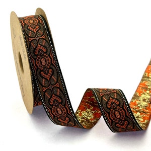 Jacquard Ribbon Vintage Woven Trim for Clothing and Bag Embellishment Decorations, 25 mm Embroidered Fabric Border for Handmade Projects