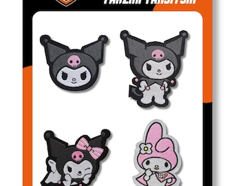 Kawaii Character Iron-On Patch Set, Embroidered Appliqué Badges