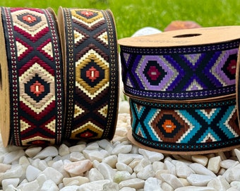 Aztec Jacquard Ribbon: 35mm Sewing Trim, Costume & Decor