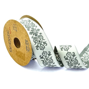 Jacquard Embroidered Ribbon: 35 mm Geometric Sewing Trim