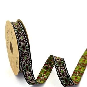 Embroidered Jacquard Ribbon Trim: Sewing & Costume Decoration (16mm)
