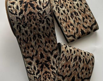 Leopard Print 100mm Woven Border, Jacquard Tape, Luxury Animal Pattern Accessory