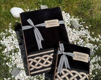 Black Velvet Turkish Cotton Towel Set: Embroidered Baroque Design