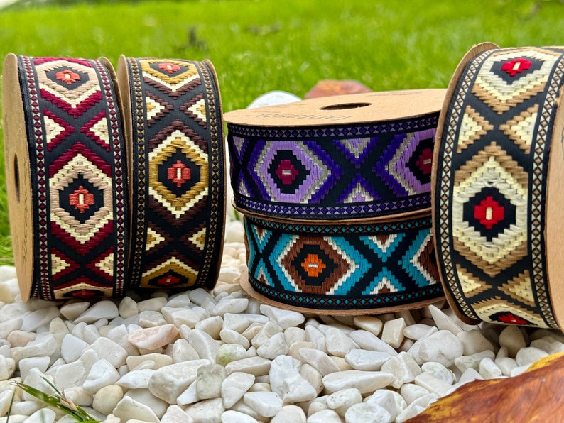 Aztec Jacquard Ribbon: 35mm Sewing Trim, Costume & Decor - Etsy