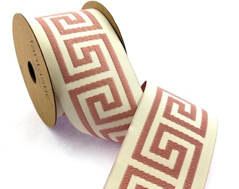 Greek Key Jacquard Fabric Trim: 2.75&quot; Drapery Sewing Border