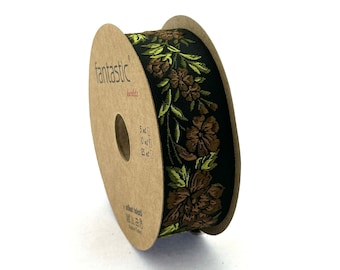 Floral Embroidered Jacquard Ribbon: Woven Sewing Trim