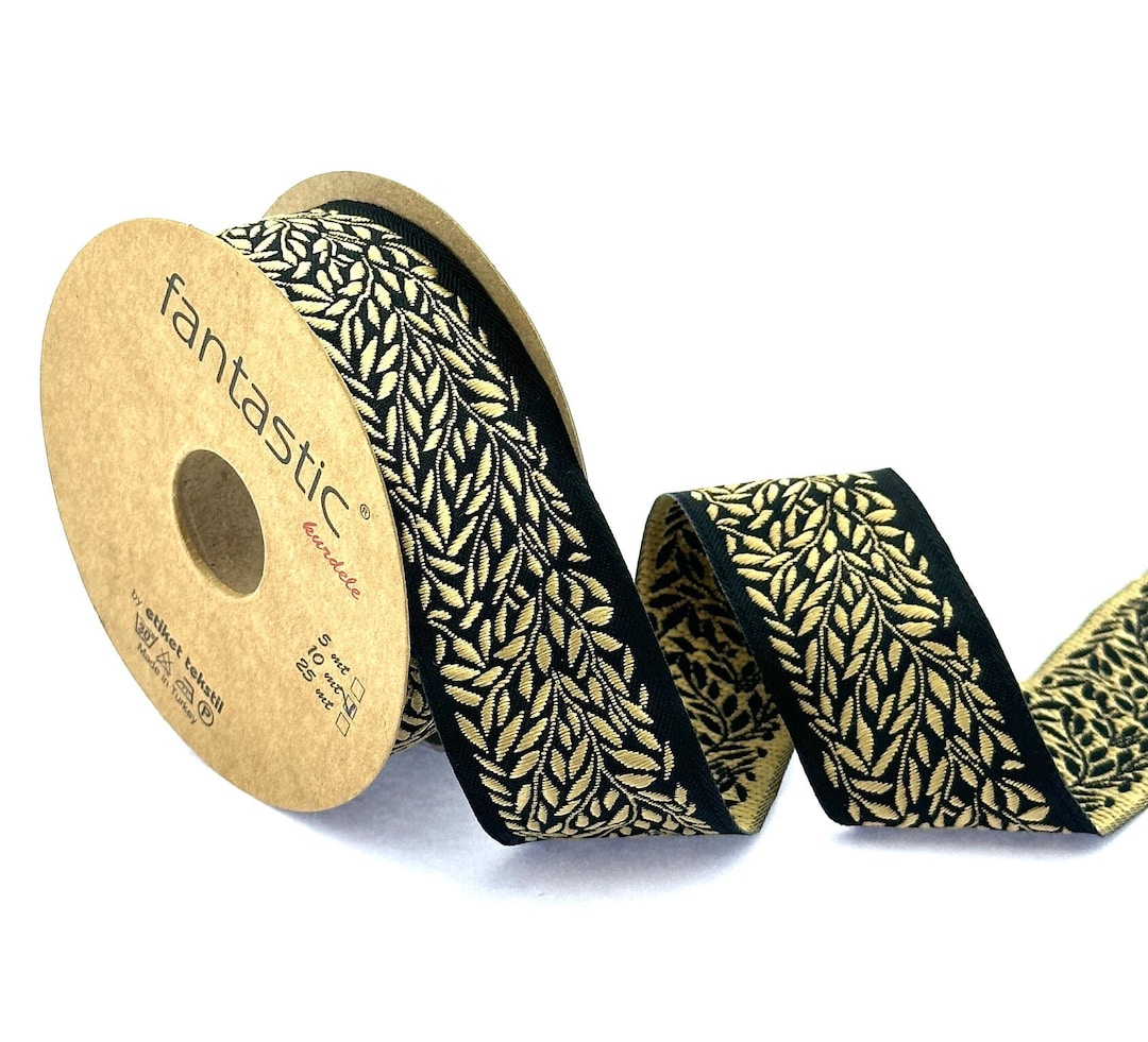 Chic 35mm Embroidered Jacquard Ribbons Set - Elegant Trim for Fashion ...