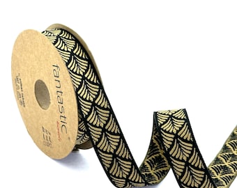Embroidered Jacquard Ribbon: 20mm Woven Trim for Sewing & Decor