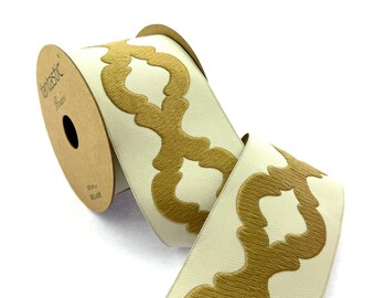 Embroidery Drapery Trim Tape: 3.93 inch Woven Jacquard Border