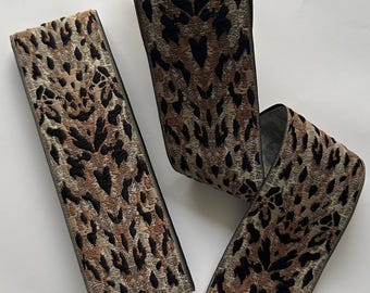 Leopard Print 70mm Woven Border, Jacquard Tape, Luxury Animal Pattern Accessory